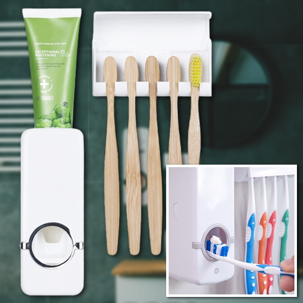 Dantų pastos dozatorius ir šepetėlių laikiklis | BRUSHBASE