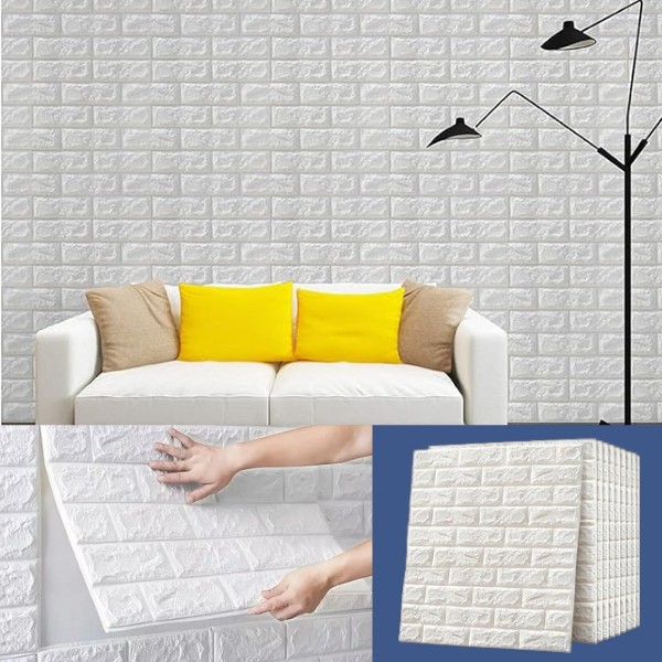 (5 vnt.) Lipnūs 3D plytų imitacijos tapetai | BRICKSBY