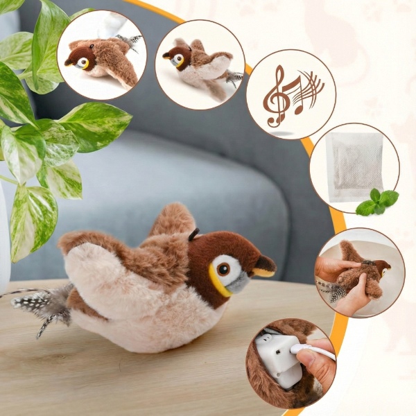 Interaktyvus plazdantis žaislinis paukštis | CHIRRCAT