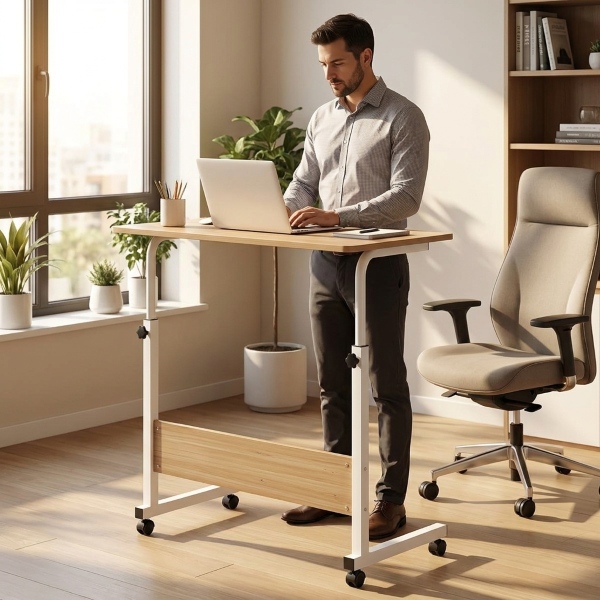 Reguliuojamo aukščio nešiojamas stalas su ratukais (71-90 cm) | EVOSTUL
